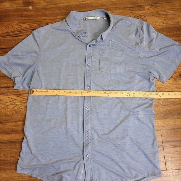 Travis Matthew Shirt Mens 2XL Blue Casual Button Short Sleeve Pocket Logo USA - Picture 3 of 11